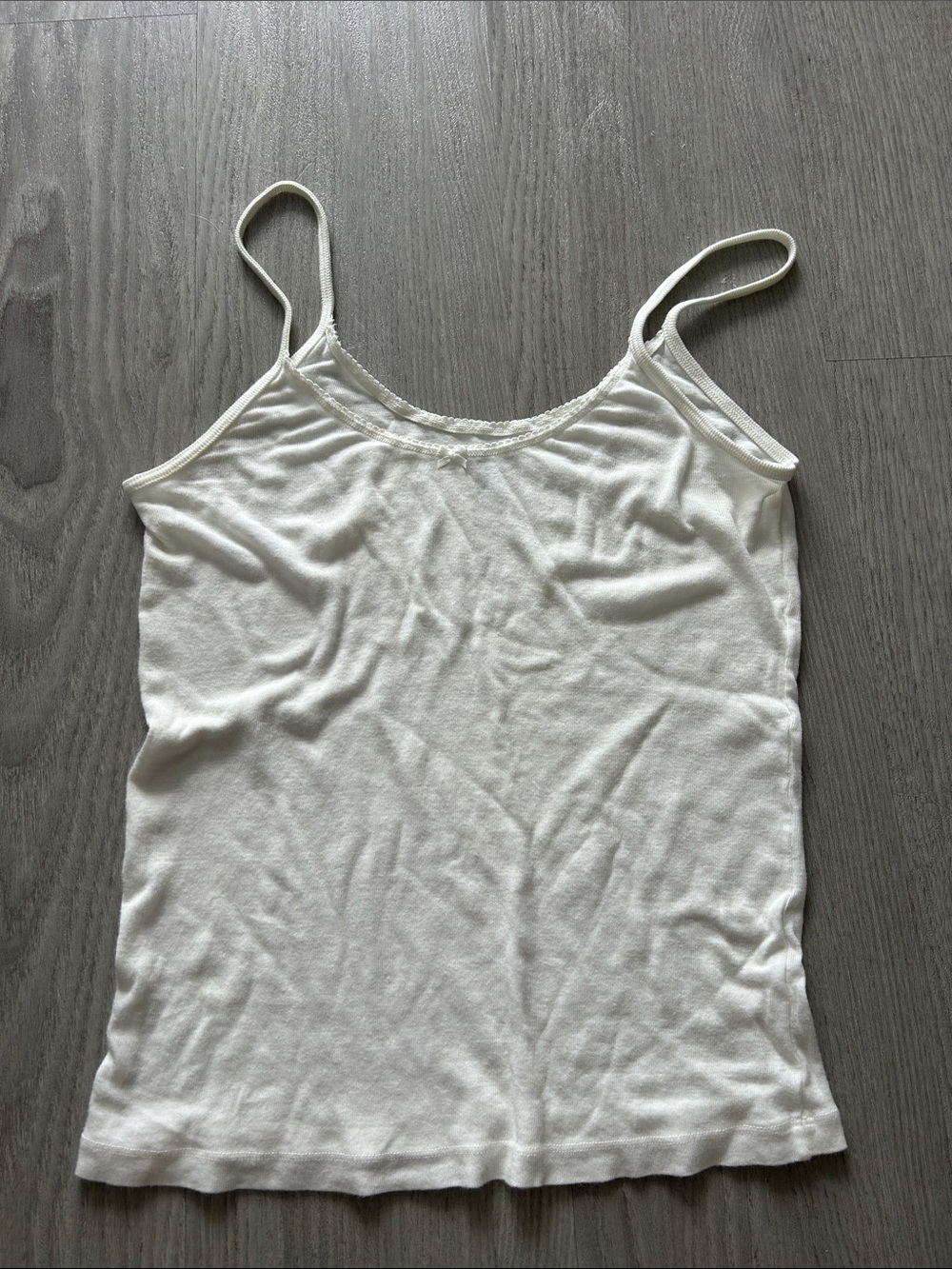 Brandy Melville White Lace-Trim Cotton Cami
